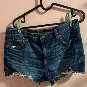 Aerie Distressed Blue Jean Shorts